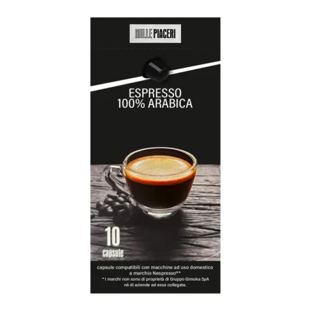 Mille Piaceri Espresso 100% Arabica - 10 Caps. - Compatible w/ Nespresso Classic Machines